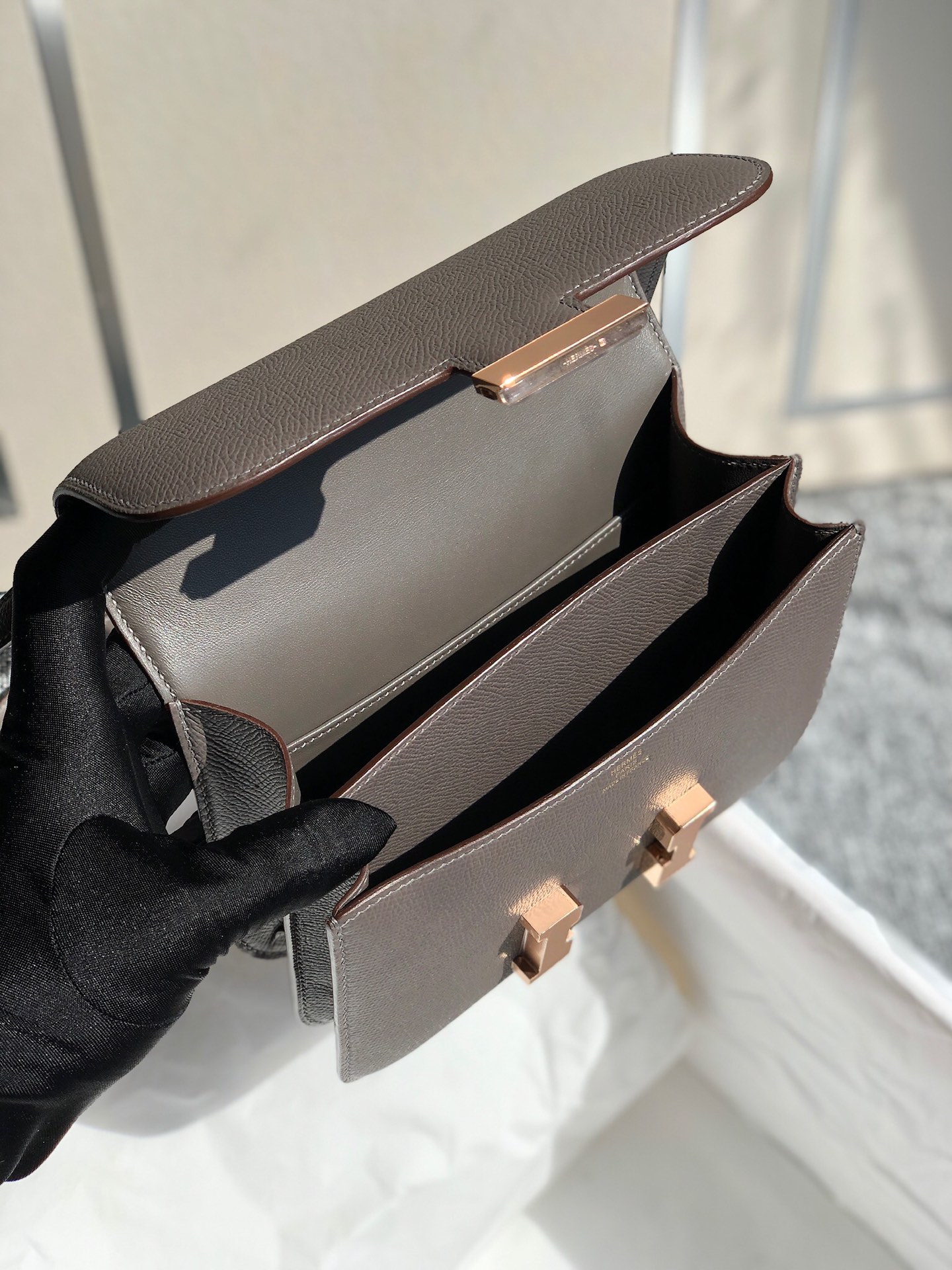 에르메스 콘스탄스18 그리스메이어 로즈골드 버클 앱송